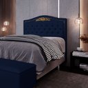 Ver imagem 2 de Cabeceira Cama Box Casal Queen 160cm Imperial J02 Suede Azul - Mpozenato