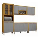 Ver imagem 5 de Cozinha Modular Dafne 9 Portas 2 Gavetas MDF Cinamomo com Cinza Acetinado