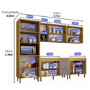 Ver imagem 2 de Cozinha Modular Dafne 9 Portas 2 Gavetas MDF Cinamomo com Cinza Acetinado