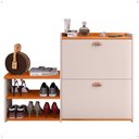 Ver imagem 1 de Sapateira Hall Entrada 2 Gaveta Basculante Puxador Concha Banco Prateleira Sala Quarto Retrô - Rpm