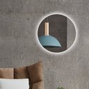 Ver imagem 1 de Espelho Decorativo Redondo Para Banheiro Sala Com LED - 50cm