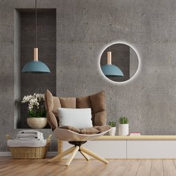 Espelho Decorativo Redondo Para Banheiro Sala Com LED - 50cm - 5 Espelho Decorativo Redondo Para Banheiro Sala Com LED - 50cm - 5