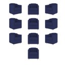 Ver imagem 1 de Kit 10 Poltronas Decorativa Tilla Consultório Recepção Suede Cor:azul Marinho