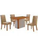 Ver imagem 2 de Mesa de Jantar Isadora 120cm Tampo MDF Laminado Canto Copo com 4 Cadeiras Yasmin