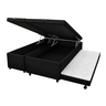 Cama Box Baú Bipartido Casal com Auxiliar Suede Preto - 1