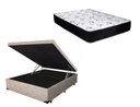 Ver imagem 1 de Cama Box Baú Casal Conforto Suede Bege + Colchão Casal Conforto Espuma D33 com Eps 30x138x188