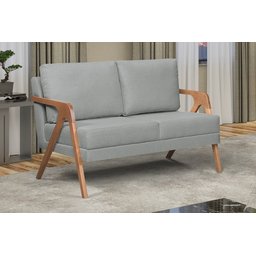 Kit 2 Poltronas Mona Luxo e Namoradeira Mona Cinza Claro - 3