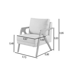 Kit 2 Poltronas Mona Luxo e Namoradeira Mona Cinza Claro - 5