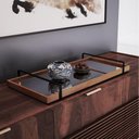 Ver imagem 4 de Bandeja Espelhada Madeira com Alça Preta Tna Decor
