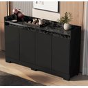 Ver imagem 1 de Buffet Real 04 Pts Preto/marmore Preto