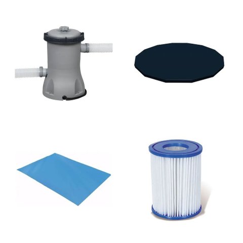 Kit Filtro 1.250 Litros/Hora + Capa 305 Estrutural + Forro Bestway - 220V