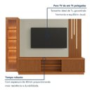 Ver imagem 4 de Rack com Painel com Cristaleira para TV até 75 Polegadas Ripado com LED 100% MDF 190,5CMX220CM Valência