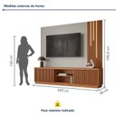 Ver imagem 3 de Rack com Painel com Cristaleira para TV até 75 Polegadas Ripado com LED 100% MDF 190,5CMX220CM Valência