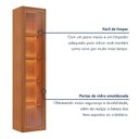 Ver imagem 5 de Rack com Painel com Cristaleira para TV até 75 Polegadas Ripado com LED 100% MDF 190,5CMX220CM Valência