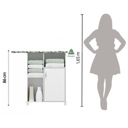 Tábua de Passar com Gabinete Branco Notável Móveis Florença - 7