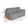 Sofá Cama 3 Lugares Retrátil e Reclinável com Pistão, Modelo Rica, Tecido Linhares Cinza, Silla - 3