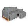 Sofá Cama 3 Lugares Retrátil e Reclinável com Pistão, Modelo Rica, Tecido Linhares Cinza, Silla - 5