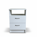 Ver imagem 2 de Mesa de Cabeceira 2 Gavetas com Compartimento Secreto, Gaveta Secreta - Branco