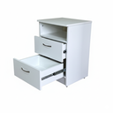 Ver imagem 3 de Mesa de Cabeceira 2 Gavetas com Compartimento Secreto, Gaveta Secreta - Branco