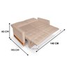 Sofá Cama 2 Lugares Casal, Retrátil e Reclinável 1,40M de Largura, Linhares Bege, Rica Compact - 3