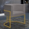 Kit 2 Poltronas Decorativa Nayara Base Ferro Dourado Twdecora Suede - 5