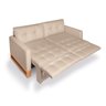 Sofá Cama 2 Lugares Casal, Retrátil e Reclinável 1,40M de Largura, Suede Bege, Rica Compact - 10
