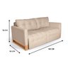Sofá Cama 2 Lugares Casal, Retrátil e Reclinável 1,40M de Largura, Suede Bege, Rica Compact - 2