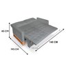 Sofá Cama 2 Lugares Casal, Retrátil e Reclinável 1,40M de Largura, Linhares Cinza, Max Compact - 2
