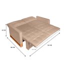 Ver imagem 4 de Sofá Cama 2 Lugares Casal, Retrátil e Reclinável 1,40M de Largura, Linho Bege, Rica Compact