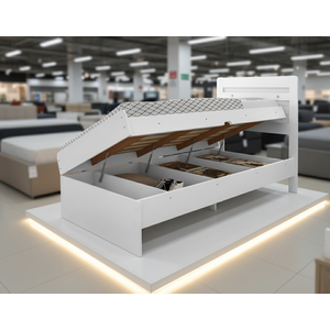 Cama Solteiro Baú com Auxiliar Larissa - Funcinal Prática - Branca