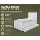 Ver imagem 3 de Cama Solteiro com Baú e Auxiliar Larissa MDF/MDP Branca Resistente