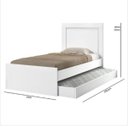Ver imagem 2 de Cama Bibox Branco Solteiro Luara com Aplique na Cabeceira Rosa ou Azul
