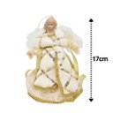 Ver imagem 5 de Anjo Decorativo Natal Pendente Veludo Luxo Branco e Dourado 17cm - Noel Decor