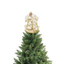 Ver imagem 4 de Anjo Decorativo Natal Pendente Veludo Luxo Branco e Dourado 17cm - Noel Decor
