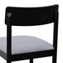 Ver imagem 3 de Kit 2 Cadeiras Amber Madeira Maciça - Preto Assento Estofado Linho Cinza Mescla Impermeável