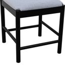 Ver imagem 4 de Kit 2 Cadeiras Amber Madeira Maciça - Preto Assento Estofado Linho Cinza Mescla Impermeável