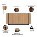 Ver imagem 4 de Aparador Buffet para Sala de Jantar 4 Portas 160cm Puerto C04 Freijó Preto Fosco - Lyam Decor