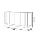 Ver imagem 5 de Aparador Buffet para Sala de Jantar 4 Portas 160cm Puerto C04 Freijó Preto Fosco - Lyam Decor