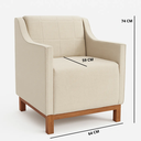 Ver imagem 3 de Poltrona Berlim Linho Design Moderno Conforto Sala:bege