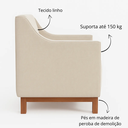 Ver imagem 4 de Poltrona Berlim Linho Design Moderno Conforto Sala:bege