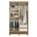 Ver imagem 3 de Guarda Roupa Solteiro 2 Portas de Correr com Pés e Armário Multiuso com Pés Fit Jequitibá