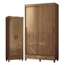 Ver imagem 1 de Guarda Roupa Solteiro 2 Portas de Correr com Pés e Armário Multiuso com Pés Fit Jequitibá