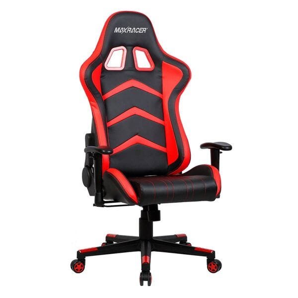 Cadeira Gamer MaxRacer Aggressive Vermelha Reclina 180 graus - 2