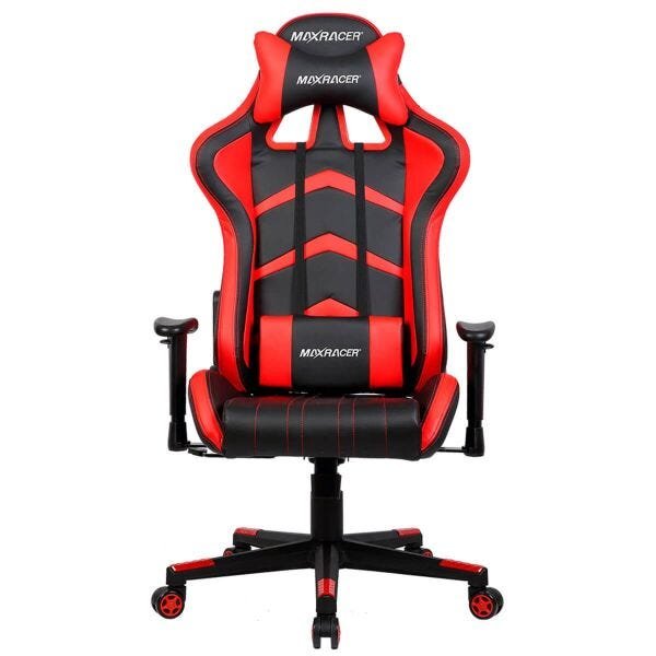 Cadeira Gamer MaxRacer Aggressive Vermelha Reclina 180 graus - 1