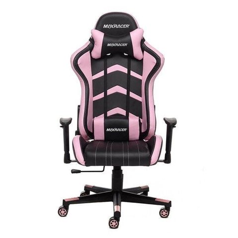 Cadeira Gamer Maxracer Aggressive Rosa Reclina 180 Graus