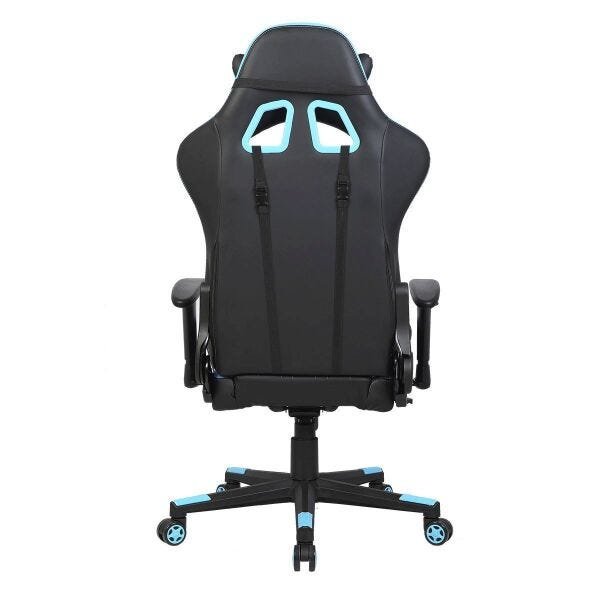 Cadeira Gamer MaxRacer Aggressive Azul Reclina 180 graus - 4