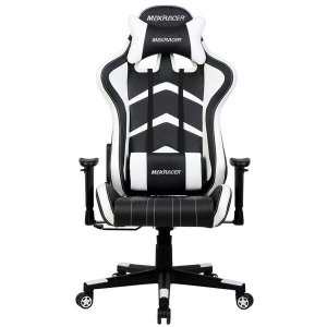 Cadeira Gamer MaxRacer Aggressive Branca Reclina 180 graus