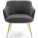 Ver imagem 5 de Kit 02 Poltronas Decorativas Jade Palito Gold Linho Mesclado Branco/cinza - Nexta Casa