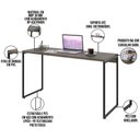 Ver imagem 4 de Kit 02 Mesas Para Escritório e Home Office Industrial Aspen 135 cm C01 Carvalho Dark - Lyam Decor