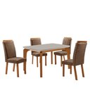 Ver imagem 1 de Mesa de Jantar Liz 120 cm Tampo MDF Vidro Canto Copo com 4 Cadeira Aline